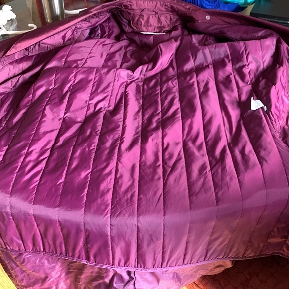 Vintage Fleet Street Mulberry Red Quilted Lining Trench Coat sz 16 - Picture 9 of 10